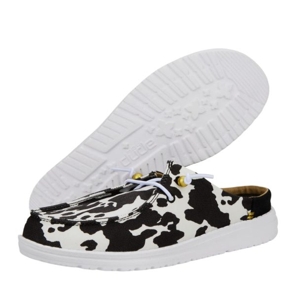 Wendy Slip Classic - White/Black Cow Print - Image 4