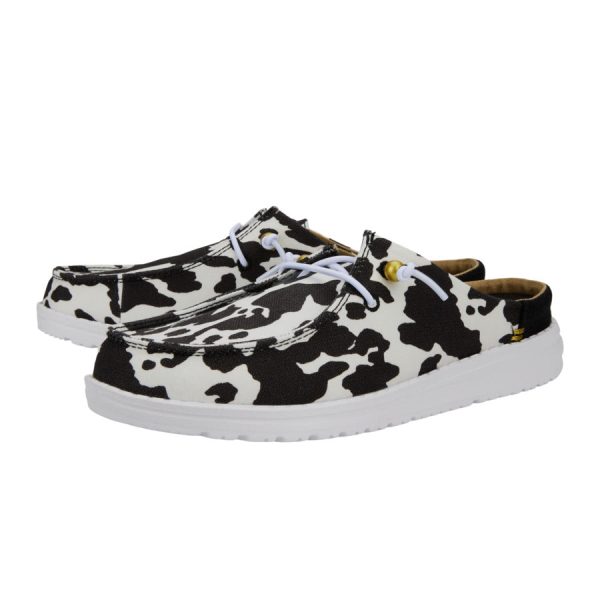 Wendy Slip Classic - White/Black Cow Print - Image 3