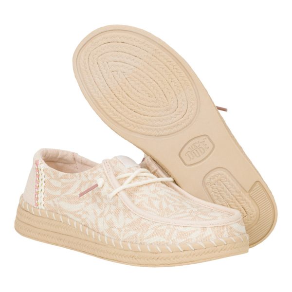 Wendy Espadrille Retro Palm - Pale Pink/White - Image 4