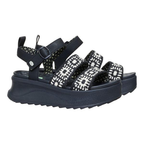 Delray Buckle Cottage Crochet - Black/White - Image 2