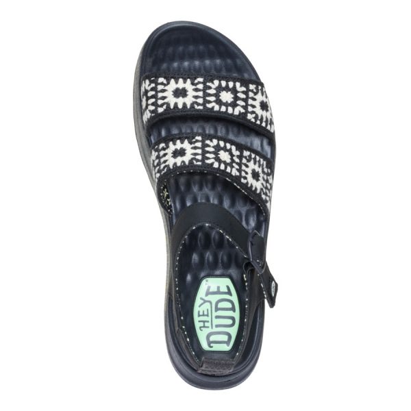 Delray Buckle Cottage Crochet - Black/White - Image 7