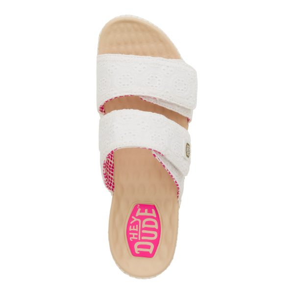 Delray Slide Eyelet - White - Image 6