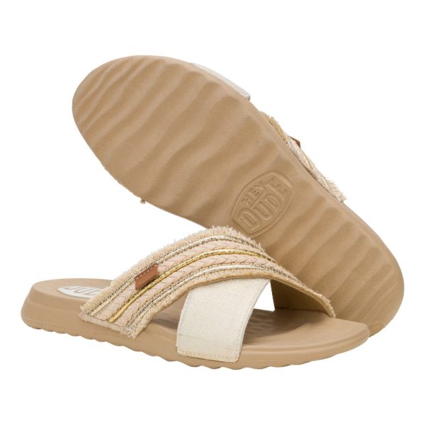 Christi Slide Novelty Fringe - Natural/Gold - Image 3