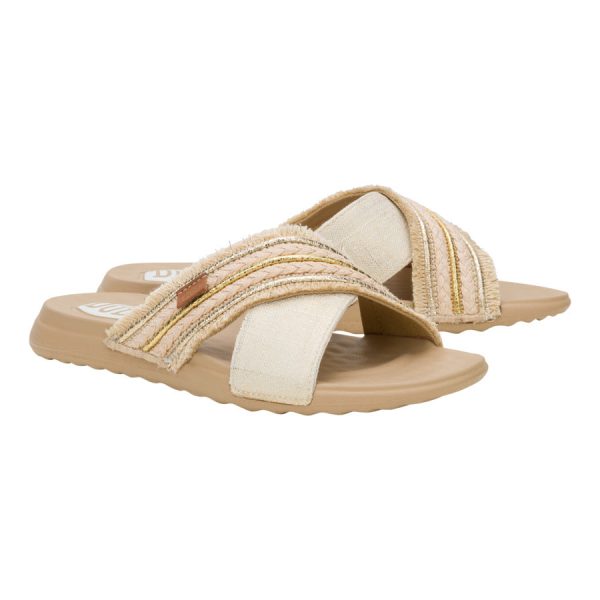 Christi Slide Novelty Fringe - Natural/Gold - Image 2