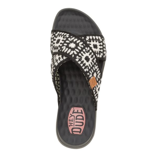 Christi Slide Cottage Crochet - Black/White - Image 6