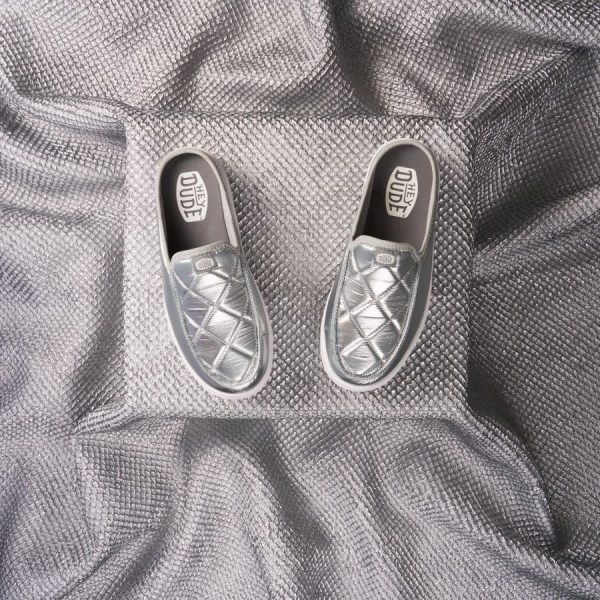Austin Lift Metallic Puffer - Silver/White - Image 2
