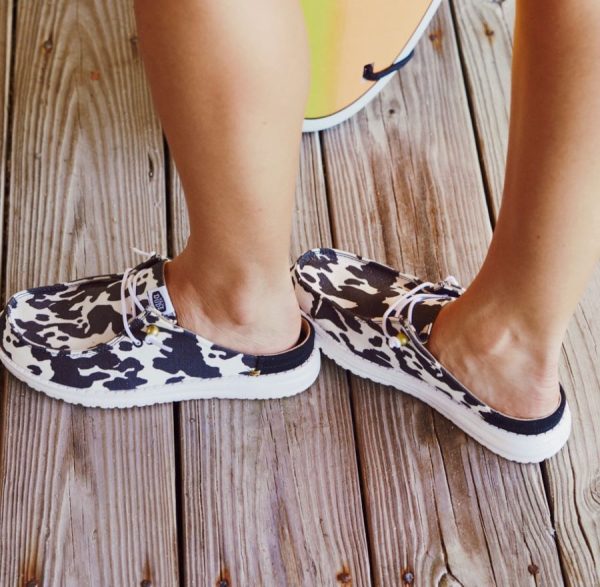 Wendy Slip Classic - White/Black Cow Print - Image 2