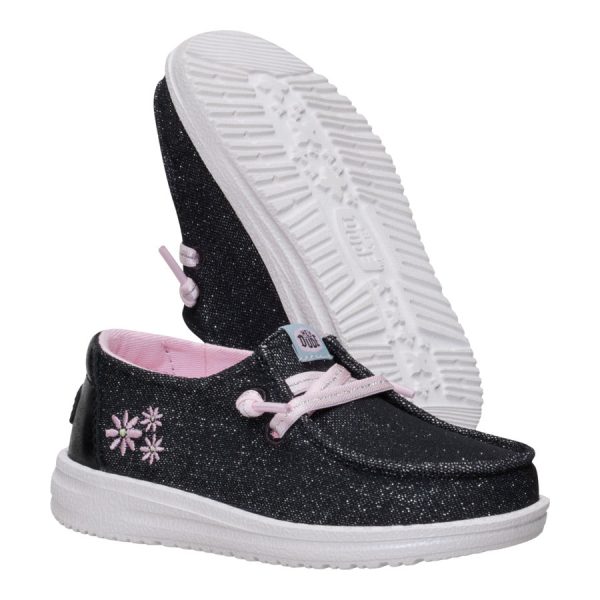 Wendy Toddler Shimmer Flower - Charcoal - Image 3