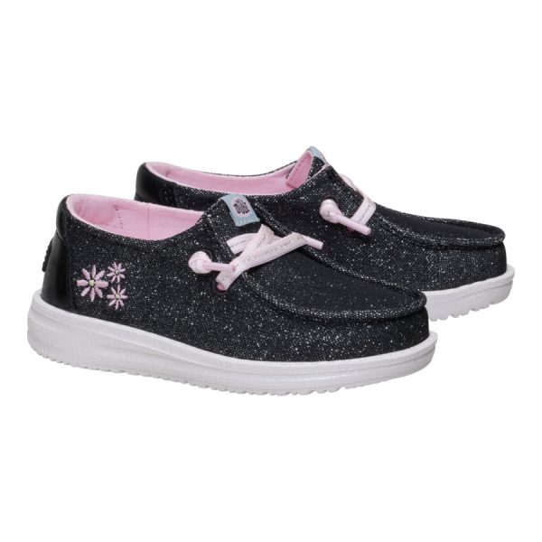 Wendy Toddler Shimmer Flower - Charcoal - Image 2